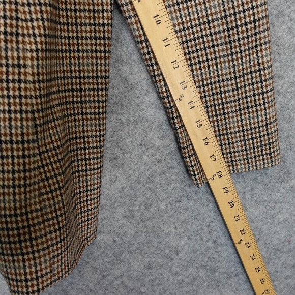 Tweed Houndstooth Car Coat Mens Small Beige Check Corduroy Collared BOOHOO MAN - Picture 7 of 14